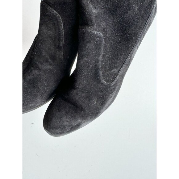 STUART WEITZMAN Catch Black Suede Block Heel Ankle Tie Booties Boots, Size 40.5 - Picture 6 of 15